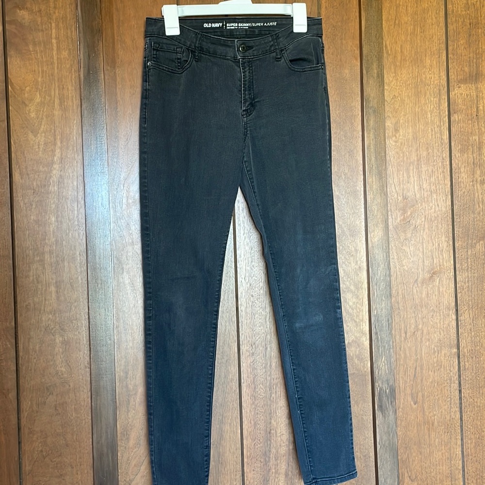 Old Navy Super Skinny Mid Rise Black Jean